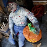 A mannequin sits in Dave Heykamp&rsquo;s storage unit at his apartment in Bothell. (Ian Terry / The Herald)