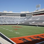 Boone Pickens Stadium, the Oklahoma State University football stadium, is pictured in Stillwater, Okla., on Friday, July 22. Oklahoma State basketball player Tyrek Coger died after a 40-minute team workout on the stadium stairs in hot weather on Thursday. (AP Photo/Sue Ogrocki)