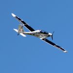 The solar-powered Luminati Aerospace VO-Substrata prototype aircraft flies in Calverton, New York, on Friday.