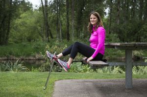 Michele Mehl, Bothell, recently launched sales for her portable exercise device, Excy, after first coming up with the idea three years ago on a trip to a skatepark with her son. &ldquo;If we could take these moments in life when we&rsquo;re idle and turn them into movement, it&rsquo;d be a huge benefit,&rdquo; Mehl said, whose machine simulates the movement of an exercise bicycle.