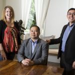 BioWatch News&rsquo; Alan Leong, together with Samson Ramirez (right) and Corinne Jordan (left) produce local biotech industry news.