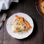 The sweet potato crust offers a compromise to a calorie-laden buttery shell.
