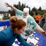 A ferocious whip cream hugger of sorts, Tina Fish, goes after Scout mom Tanya Dowell after Dowell dumped an oversized whipped cream pie directly on the scout leader&rsquo;s head. Dowell was the troop&rsquo;s cookie manager and just wanted a little revenge.