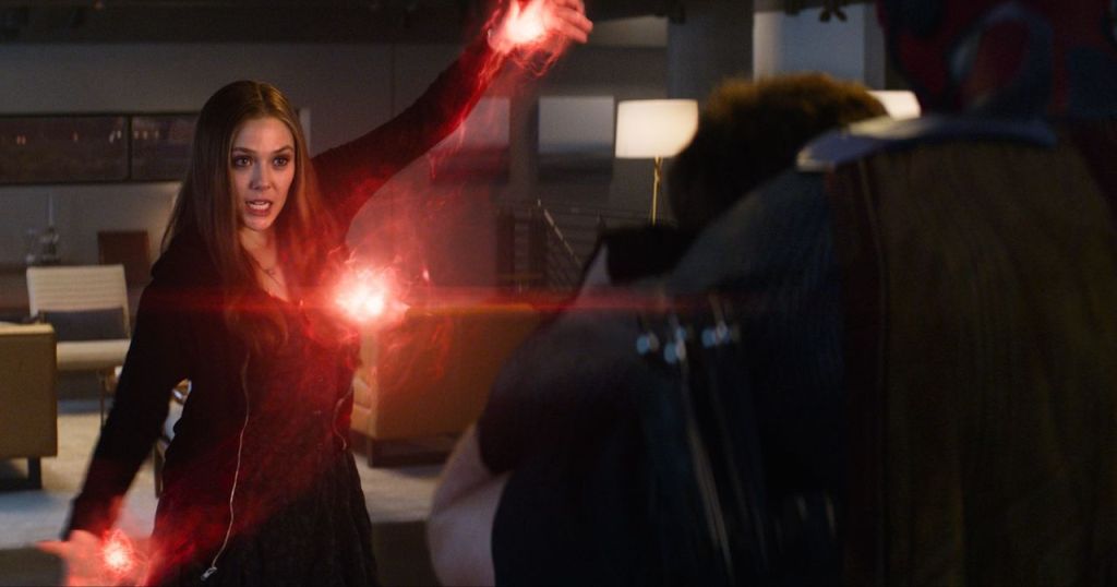 Elizabeth Olsen appears in a scene from &ldquo;Captain America: Civil War.&rdquo;