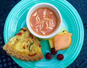 Quiche and soup at Molbak&rsquo;s Garden Cafe in Woodinville. The cafe is smack-dab in the middle of a gorgeous garden store.
