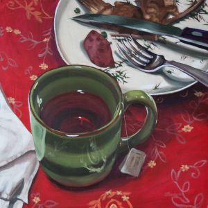 &ldquo;A Splendid Repast&rdquo; by painter Angela Bandurka is displayed through May at the Citrine Gallery in Everett.