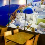 The mural on the dining room wall at Gyro Stop in Mukilteo.