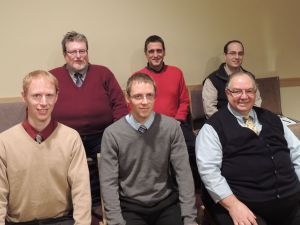 Common Ground (from left) is Jon Cummings, Tom Lafferty, Jon Cummings, Jeff Thoreson, Pat Castro and pianist Jeremy Young.