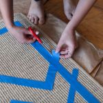 Step 4: Use scissors to trim any overlapping tape to ensure sharp lines.