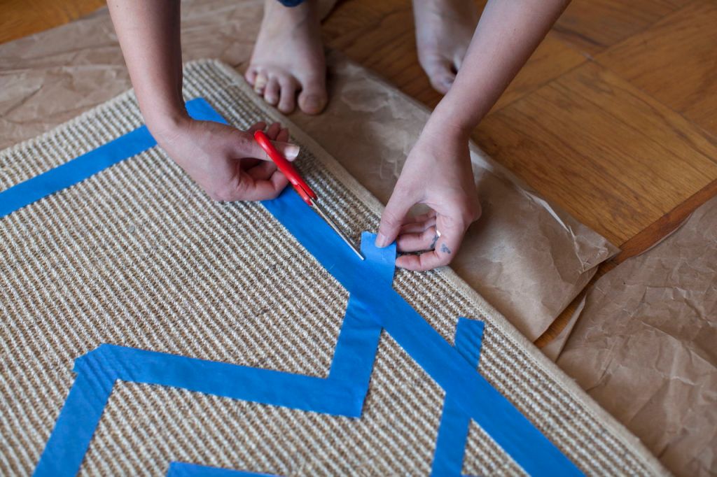 Step 4: Use scissors to trim any overlapping tape to ensure sharp lines.