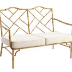 Bayan Deluxe Loveseat, made of rustproof aluminum, would look at home in or out (pier1.com).