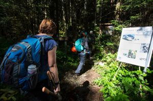 Volunteers begin the hike up to 3 O&rsquo;Clock Rock during a Mountaineers work party to reconstruct the 8 Mile Trail near Darrington on June 4.