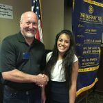 Contributed photo Martin Cross, president of the South Everett-Mukilteo Rotary Club, congratulates Jaidacyn Madrigal as a Student of the Month.
