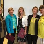 The Zonta Club of Everett recently recognized several members for their length of service. Pictured (from left) are Immediate Past President Suzanne Poppema congratulating Myrna Overstreet, Marion Berry and Pat Allen, along with membership committee chair Carol Janowicz. Not pictured Joan Caine and Jeanne Judd.