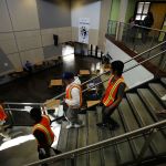 "Trashy Tuesdays" volunteers head out to begin cleaning on May 31.