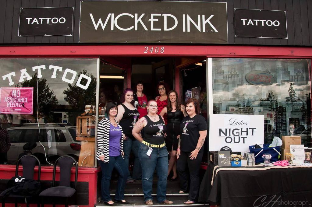 Contributed photo The Modified Dolls of Washington held a fundraiser June 10 with Wicked Ink in Everett to raise over $800 for suicide prevention efforts. Pictured are Melissa Voelkerof Spokane, Heather Morris of Camano Island, Christy Kennerknecth of Tacoma, Ashleey Bezant-Niblett of Mount Vernon, Ashley Howard of Spokane, Joy Scherer of Seattle, and Leah Keel of Monroe.