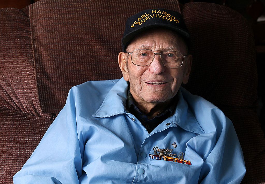 Pearl Harbor Survivor Walter Bailey, who passed away May 27, is seen here on Dec. 4, 2013, in his favorite chair, behind the family couch, happily watching the Dr. Oz show on a big screen and, as usual, wearing his Pearl Harbor Survivor cap.