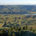 A portion of the PN Ranch north of Winifred, Montana, is seen in 2014, with the Missouri River in the background.