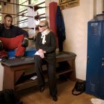 In this 2009 photo, journalist and author, Katherine Dunn, talks to Ray Lampkin between rounds in his workout at the Matt Dishman Community Center & Pool boxing gym, in Portland.