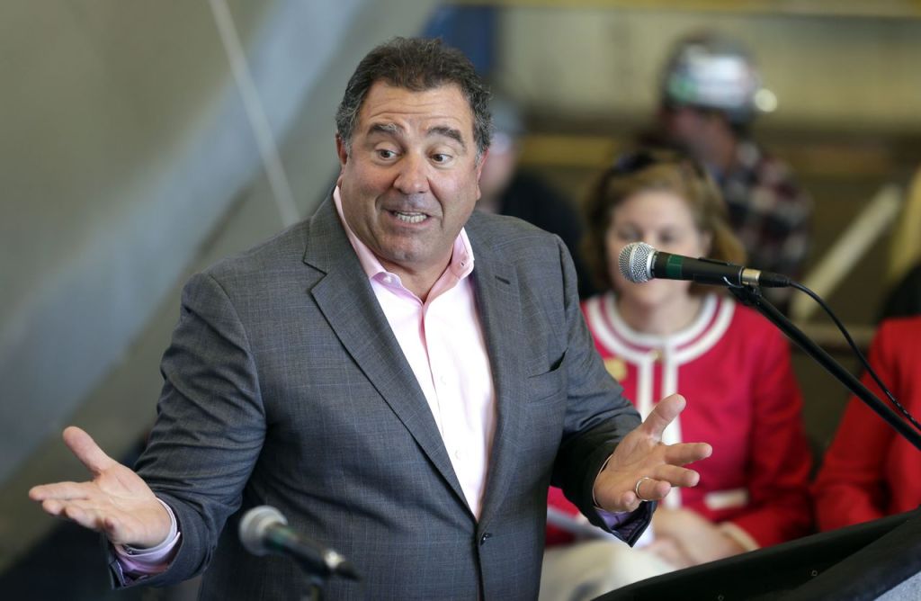 Frank Foti, CEO of Vigor Industrial, speaks during the ceremony Tuesday.