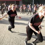 Cedarcrest&rsquo;s Tatum Nold (center) and Maddie Nixon (right) celebrate their 8-6 victory over Archbishop Murphy on Wednesday at Archbishop Murphy High School.
