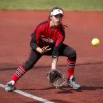 Marysville Pilchuck&rsquo;s Lily Fischer fields a ball during a game against Columbia River in the second round of the 3A state softball tournament Friday in Lacey. Marysville Pilchuck won 8-4.