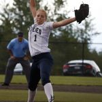 Glacier Peak&rsquo;s Rachel Schonhard delivers a pitch during the 3A District 1 third-place game against Marysville Pilchuck on Thursday at Phil Johnson Fields in Everett.