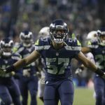 The Seahawks&rsquo; Mike Morgan celebrates against the Cardinals last season. Morgan is competing to be Seattle&rsquo;s starting strong-side linebacker this season.
