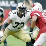 New Orleans&rsquo; Jahri Evans blocks against the Arizona Cardinals on Sept. 13, 2015. The Seahawks are reportedly bringing the former Pro Bowl guard in for a visit as they continue to try and strengthen their offensive line. (AP Photo/Rick Scuteri)