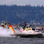 Andrew Tate picked up his first career hydroplane win on Sunday &mdash; the Albert Lee Cup on Lake Washington in Seattle. (Kevin Clark / The Daily Herald)