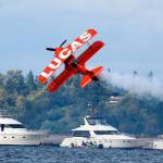 Pilot Mike Wiskus performs at the Seafair hydroplane races Sunday in Seattle. (Kevin Clark / The Daily Herald)