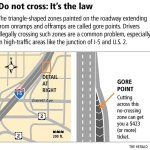 Crossing a gore point can cost you $136. What’s a gore point?