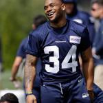 Seahawks running back Thomas Rawls returned to practice on Tuesday. (AP Photo/Elaine Thompson)