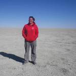 Mary Sarnowski, of Everett, stands in the Salt Pan of Etosha National Park, Namibia. Sarnowski traveled to Namibia in July through Project Dragonfly, a program of Miami University in Oxford, Ohio. (Contributed photo)