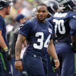 Seahawks running back Thomas Rawls had his 2015 season ended with a shattered ankle and torn ligaments.. (AP Photo/Elaine Thompson)
