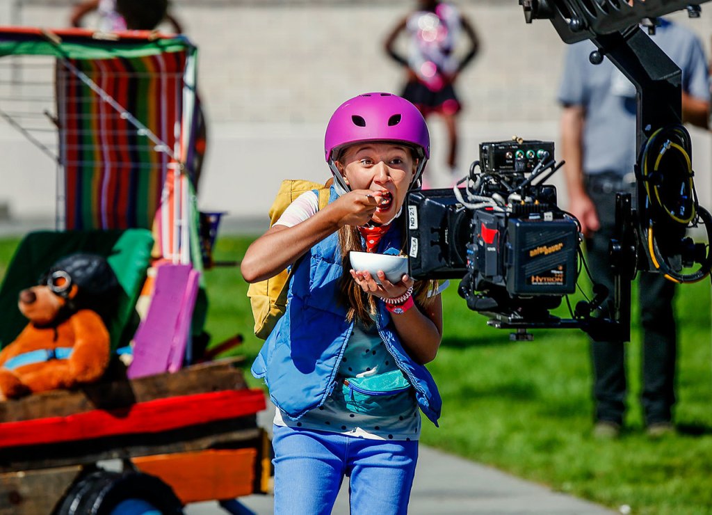 During the finale, one of the young actors, a 10-year-old girl, takes a mouthful of Fruit Pebbles only inches from the camera lens. (Dan Bates/The Herald)