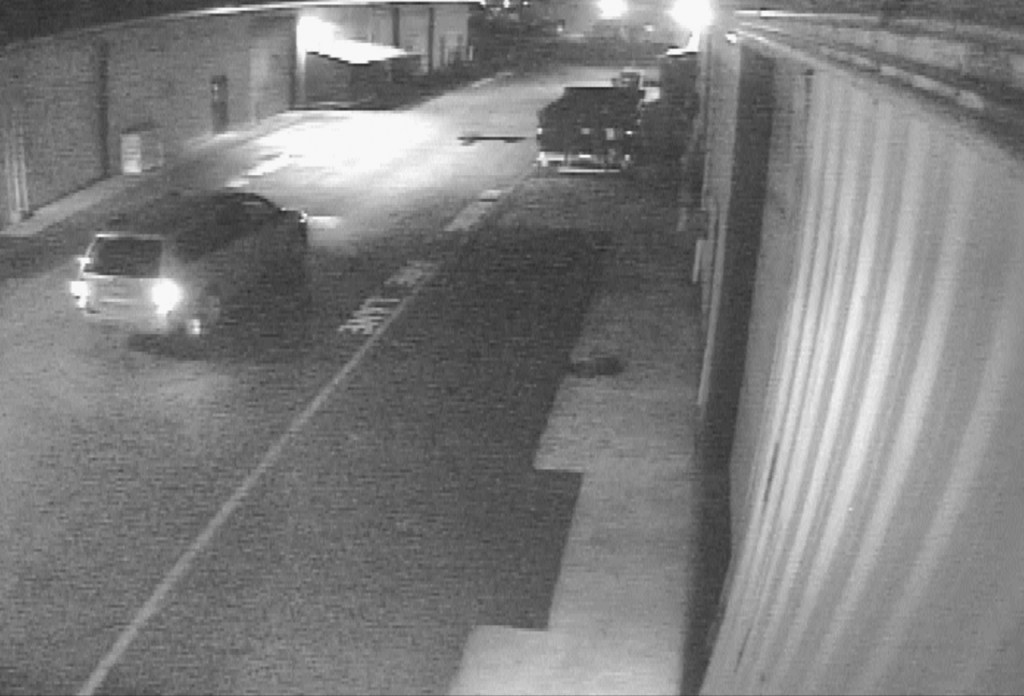 Surveillance cameras caught suspected scrap metal thieves at work Wednesday at a Mukilteo machine shop. (Terrene Inc.)