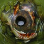 A custom airbrushed sink featuring carp swimming around the drain is seen at Mike Lavallee&rsquo;s Killer Paint studio in Snohomish.