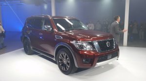The second-generation Nissan Armada full-size SUV is revealed at an off-site location in conjunction with the Chicago Auto Show.