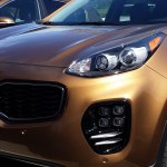 Front lighting on the new 2017 Kia Sportage includes &ldquo;ice cube&rdquo; foglamps positioned below the headlamps.