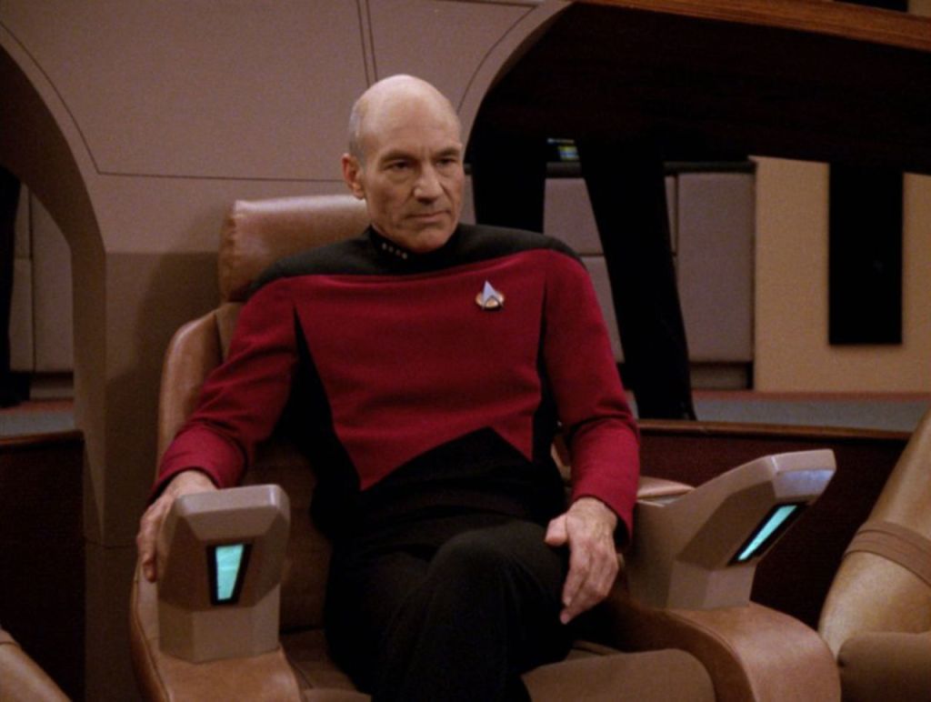 Patrick Stewart as Capt. Picard.
