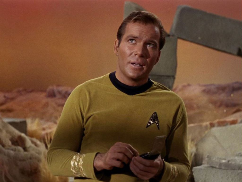 William Shatner as Capt. Kirk.