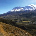 Tom Paulu / Longview Daily News Hikers take in the view of Mount St. Helens on the Boundary Trail. At this time of year, there&rsquo;s usually much more snow in the area.