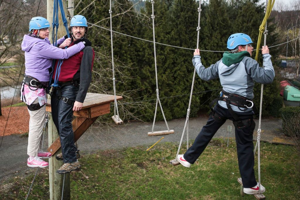 Kris Paritt (from left), Dan Tranvers and Cooper Brandli await instructions.
