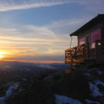 The sun sets at Hager Mountain Lookout.
