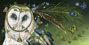 &ldquo;Kiska,&rdquo; a large acrylic painting by Janie Olsen, is displayed at Matzke Fine Art Gallery and Sculpture Park on Camano Island.