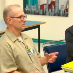 Timothy Pauley during his parole board hearing in January.