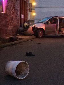 A Diamond Knot employee was seriously injured Thursday night after being pinned between a van and the business.