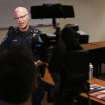 Mountlake Terrace Police Commander Kevin Pickard on Wednesday answers media questions about the disappearance of Cheryl D. DeBoer.