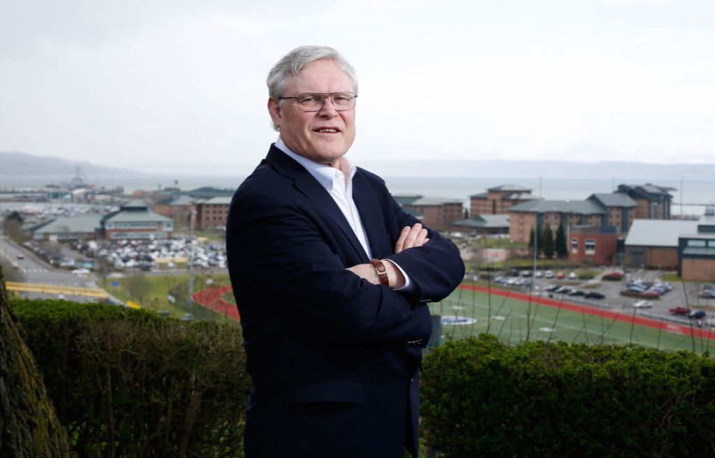 Pat McClain was instrumental in bringing the Naval Station (in background) to Everett, and has been involved in most major projects in the region over the past 40 years. &ldquo;It&rsquo;s been an honor to be part of the community,&rdquo; McClain said.